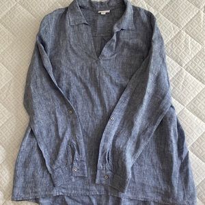 J. Jill chambray linen tunic blouse